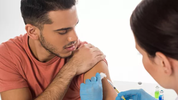 Man getting vaccination